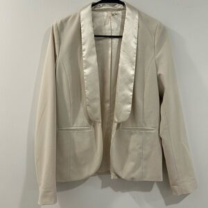 Frenchi Satin Lined Blazer, Cream, Womens Medium